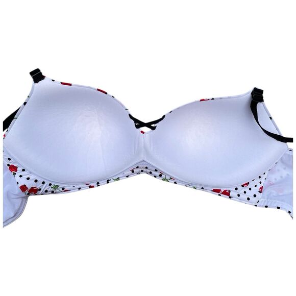 Torrid Curve Dream Wire-Free Push-Up Bra Sz44DD Novelty Polka Dot Cherry Print - Picture 4 of 13
